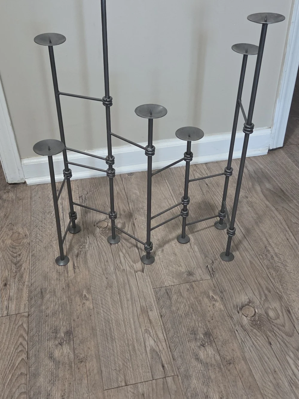 Vintage Black Multi-Arm Metal Candle Holder